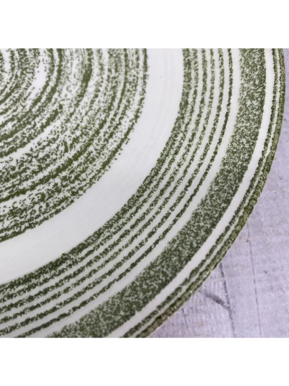 Vintage Max Schonfeld EL VERDE Green Swirl Spiral Ironstone Dinner Plates Set 5